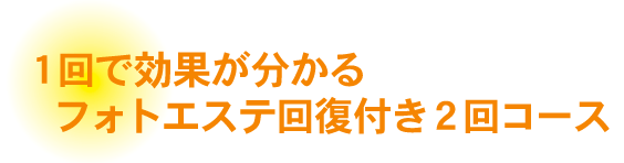 1回で効果が分かるフォトエステ回復付き2回コース