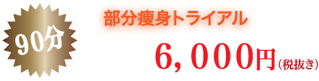 90分　部分痩身トライアル　6,000円（税抜き）